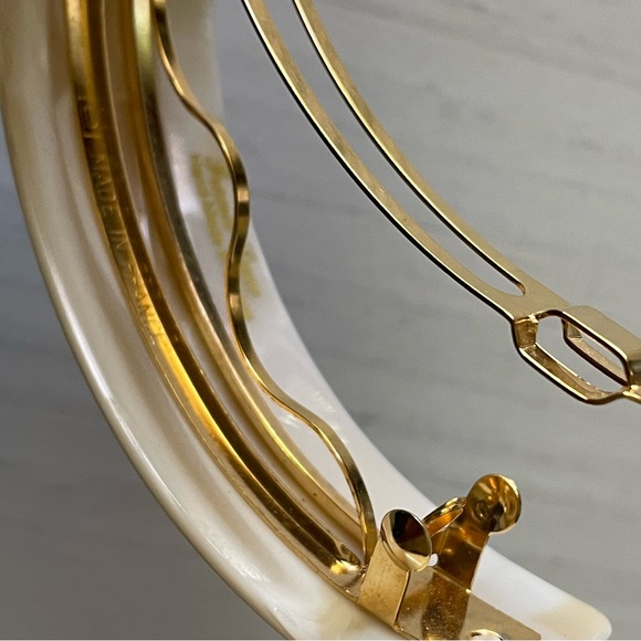 Vintage French pearl off white crème made with in France hair clip barrette - Picture 8 of 9